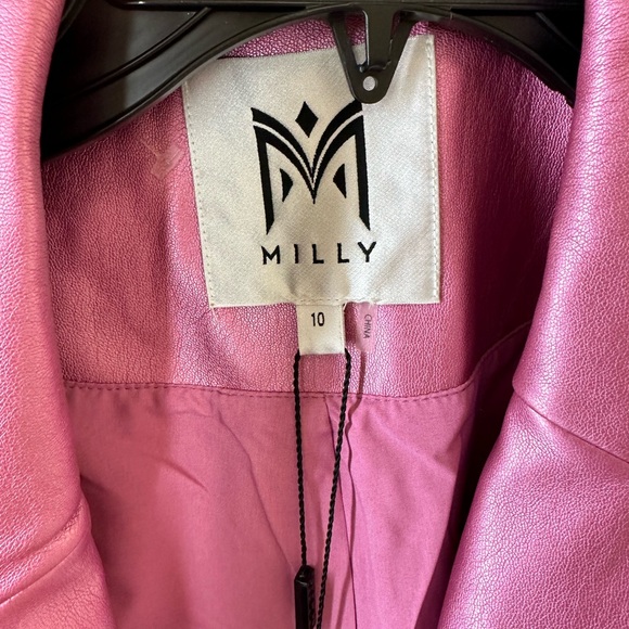 Milly Alexa Crinkled Vegan Leather Blazer NWT - Picture 9 of 9